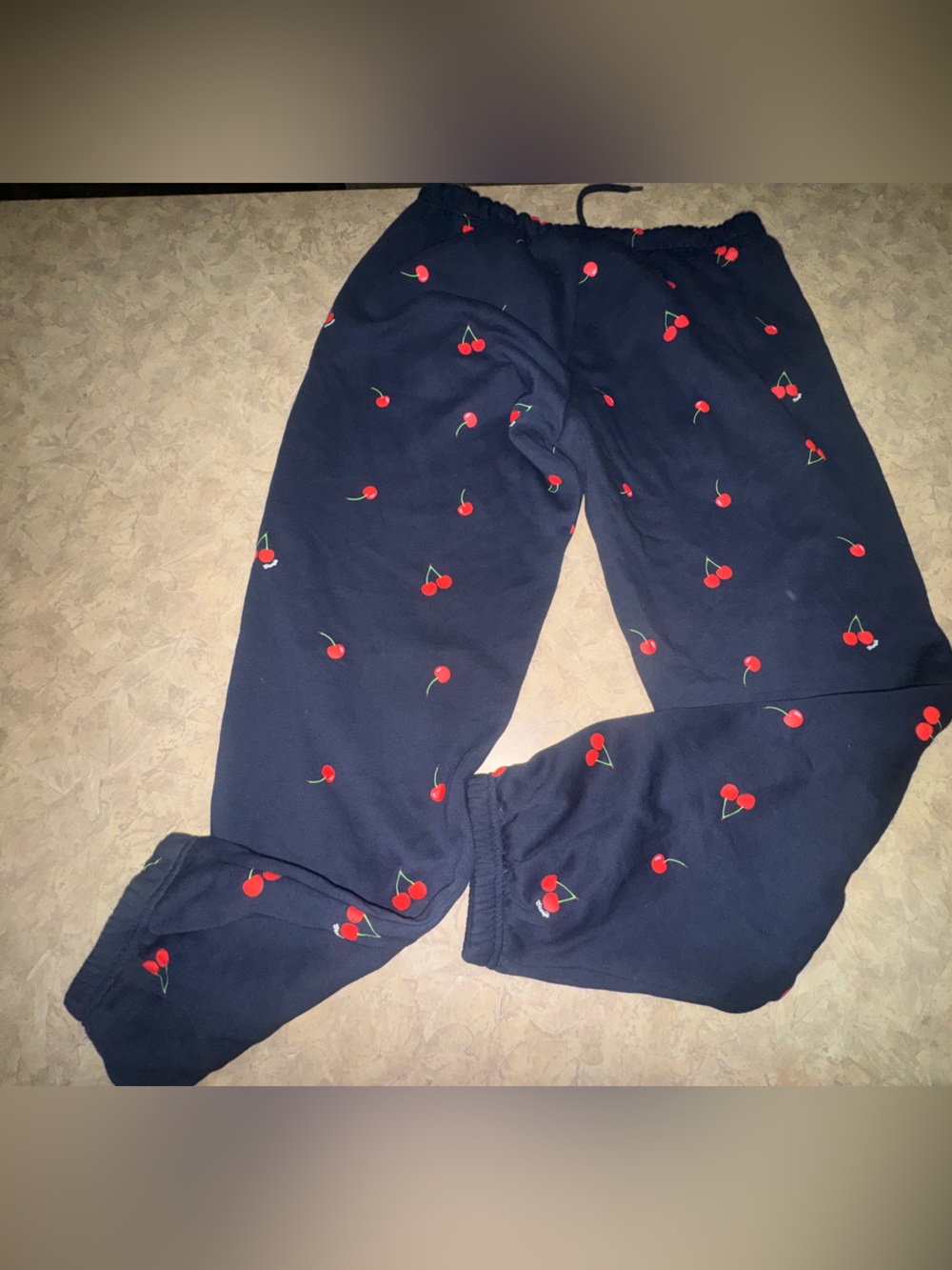 Starfit Navy Cherry Print women's  Jogger Sweatpants